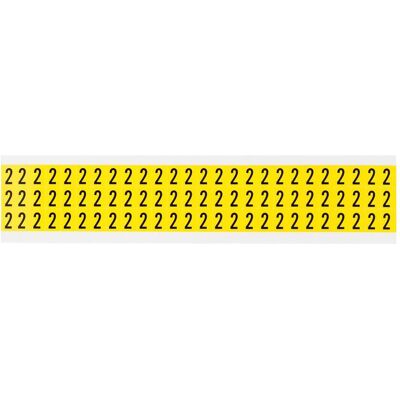 Brady, Étiquettes, 3410-2, B-499, noir sur jaune, 9 x 13mm, chiffre 2, hauteur des caractères 8mm(25 K. á 78 E.) - Publicité Brady, Étiquettes, 3410-2, B-499, noir sur jaune, 9 x 13mm, chiffre 2, hauteur des caractères 8mm(25 K. á 78 E.) - Publicité