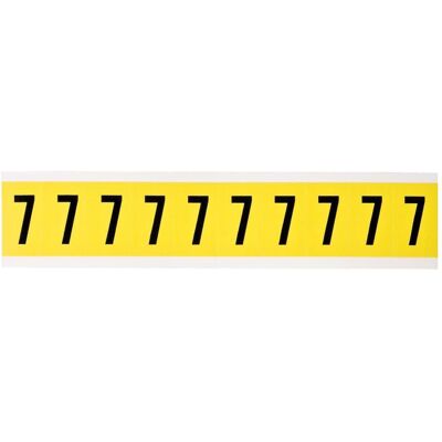 Brady, Étiquettes, 3430-7, B-499, tissu nylon, chiffre 7, noir sur jaune, 22 x 38mm, hauteur des caractères 25mm(25 K. Publicité Brady, Étiquettes, 3430-7, B-499, tissu nylon, chiffre 7, noir sur jaune, 22 x 38mm, hauteur des caractères 25mm(25 K. Publicité