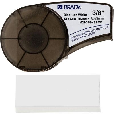 Brady, Étiquettes, Ruban adhésif en polyester 9,53mmx6,4m - Publicité Brady, Étiquettes, Ruban adhésif en polyester 9,53mmx6,4m - Publicité