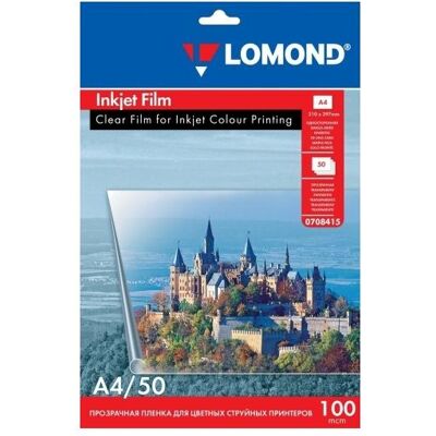 Lomond PET Film for inkjet printers Clear A4, 50 sheets (A4), Papier photo - Publicité Lomond PET Film for inkjet printers Clear A4, 50 sheets (A4), Papier photo - Publicité