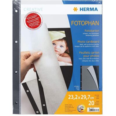 Herma Fotokarton (230 g/m², 232 x 297 mm, 20 pcs), Papier photo, Transparent - Publicité Herma Fotokarton (230 g/m², 232 x 297 mm, 20 pcs), Papier photo, Transparent - Publicité