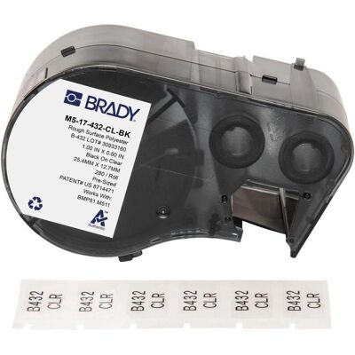 Brady, Rouleau d’étiquettes, M5-17-432-CL-BK, polyester, noir sur transparent, 25.40 x 12.70 mm, permanent (280 E.) - Publicité Brady, Rouleau d’étiquettes, M5-17-432-CL-BK, polyester, noir sur transparent, 25.40 x 12.70 mm, permanent (280 E.) - Publicité