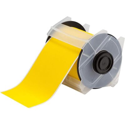 Brady, Étiquettes, GMK-4000-855-YL, Étiquettes de lavage à grande eau, polyester, jaune, 101,6mm x 15,24m, adhésif - Publicité Brady, Étiquettes, GMK-4000-855-YL, Étiquettes de lavage à grande eau, polyester, jaune, 101,6mm x 15,24m, adhésif - Publicité