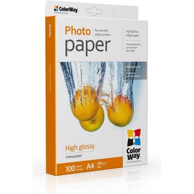 Colorway High Glossy (200 g/m², A4, 100 pcs), Papier photo, Blanc - Publicité Colorway High Glossy (200 g/m², A4, 100 pcs), Papier photo, Blanc - Publicité