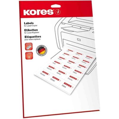 Kores, Étiquettes, Étiquettes universelles, 99,1 x 34,0 mm, blanches, bordures KP, coins arrondis - Publicité Kores, Étiquettes, Étiquettes universelles, 99,1 x 34,0 mm, blanches, bordures KP, coins arrondis - Publicité
