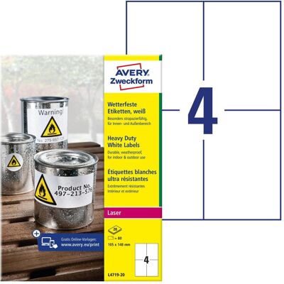 Avery Étiquettes, L4719-20 - Publicité Avery Étiquettes, L4719-20 - Publicité