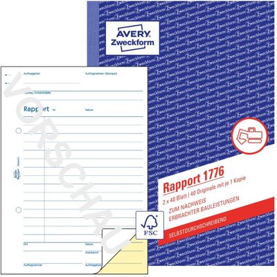 Avery Bulletin de versement, Rapport (40x) - Publicité Avery Bulletin de versement, Rapport (40x) - Publicité