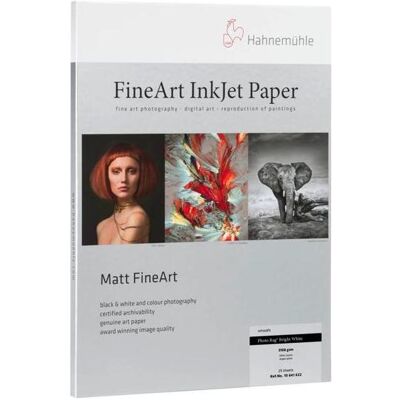 Hahnemühle Photo Rag A 3 Bright White, 310 g, 25 feuilles (310 g/m², A3, 25 pcs), Papier photo, Blanc - Publicité Hahnemühle Photo Rag A 3 Bright White, 310 g, 25 feuilles (310 g/m², A3, 25 pcs), Papier photo, Blanc - Publicité