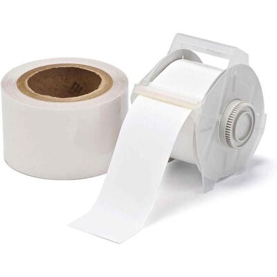 Brady, Étiquettes, GlobalMark Toughstripe Labels, B-483, polyester, blanc, brillant, 57,15mm x 30m, extra fort - Publicité Brady, Étiquettes, GlobalMark Toughstripe Labels, B-483, polyester, blanc, brillant, 57,15mm x 30m, extra fort - Publicité