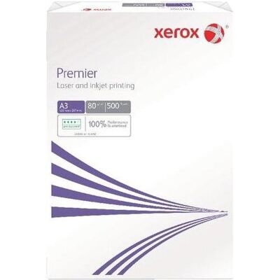 Xerox Papier, Premier A3 80g/m² Blanc 500 feuilles (A3, 80 g/m²) - Publicité Xerox Papier, Premier A3 80g/m² Blanc 500 feuilles (A3, 80 g/m²) - Publicité
