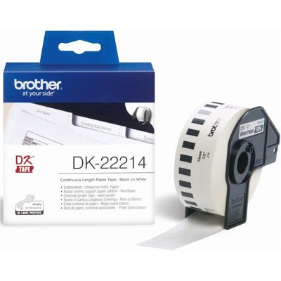Brother Rouleau d’étiquettes, DK-22214 (noir sur blanc) (12 mm) - Publicité Brother Rouleau d’étiquettes, DK-22214 (noir sur blanc) (12 mm) - Publicité