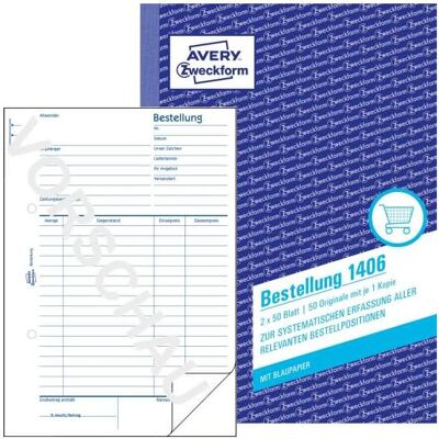 Avery Bulletin de versement, commande (50x) - Publicité Avery Bulletin de versement, commande (50x) - Publicité