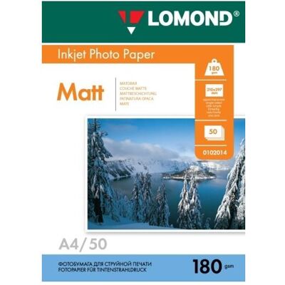 Lomond Photo Inkjet Paper Matte 180 g/m2 A4, 50 sheets (180 g/m², A4, 50 pcs), Papier photo - Publicité Lomond Photo Inkjet Paper Matte 180 g/m2 A4, 50 sheets (180 g/m², A4, 50 pcs), Papier photo - Publicité