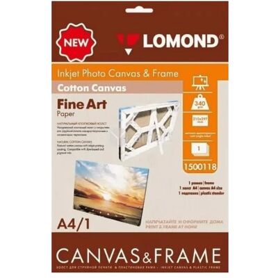 Lomond Frame + Fine Art Canvas Ultra Bright 340g/m2 A4, 1 sheet (340 g/m², A4), Papier photo - Publicité Lomond Frame + Fine Art Canvas Ultra Bright 340g/m2 A4, 1 sheet (340 g/m², A4), Papier photo - Publicité