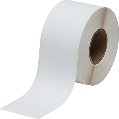 Brady, Rouleau d’étiquettes, J20C-2250-2581, Vinyle, blanc, mat, 57.15 mm x 30.48 m, repositionnable, continu (63.50 mm) - Publicité Brady, Rouleau d’étiquettes, J20C-2250-2581, Vinyle, blanc, mat, 57.15 mm x 30.48 m, repositionnable, continu (63.50 mm) - Publicité