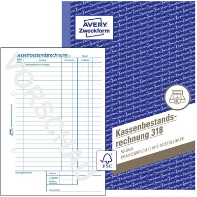 Avery Bulletin de versement, Compte de trésorerie (50x) - Publicité Avery Bulletin de versement, Compte de trésorerie (50x) - Publicité