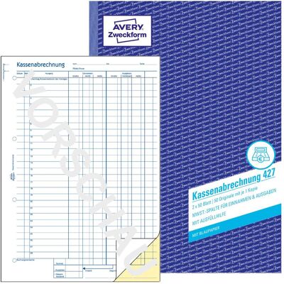 Avery Bulletin de versement, Décompte de caisse 427 - Publicité Avery Bulletin de versement, Décompte de caisse 427 - Publicité