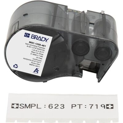 Brady, Rouleau d’étiquettes, M5C-1250-461, polyester, noir sur blanc, 31.75 mm x 7.62 m, permanent, continu (31.75 mm) - Publicité Brady, Rouleau d’étiquettes, M5C-1250-461, polyester, noir sur blanc, 31.75 mm x 7.62 m, permanent, continu (31.75 mm) - Publicité