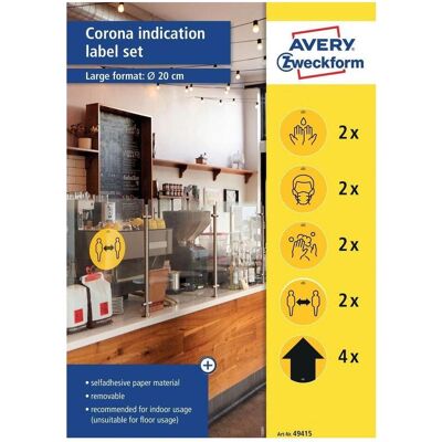 Avery Étiquettes, Kit d'étiquettes de signalisation Ø 200 mm, 10 feuilles - Publicité Avery Étiquettes, Kit d'étiquettes de signalisation Ø 200 mm, 10 feuilles - Publicité