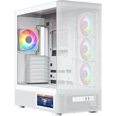 Modecom Obudowa Volcano Aq 400 Argb Midi Biała (ATX, mATX, Mini-ITX), Boîtier PC, Blanc - Publicité Modecom Obudowa Volcano Aq 400 Argb Midi Biała (ATX, mATX, Mini-ITX), Boîtier PC, Blanc - Publicité