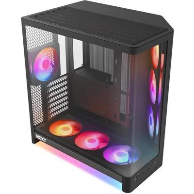 NZXT H6 RGB+ Compact Dual-Chamber ATX Case w/ RGB Fans & Controller - Noir (ATX), Boîtier PC, Noir - Publicité NZXT H6 RGB+ Compact Dual-Chamber ATX Case w/ RGB Fans & Controller - Noir (ATX), Boîtier PC, Noir - Publicité