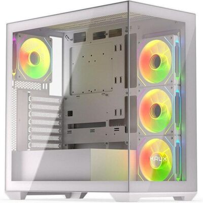 Krux Exo White (ATX, mATX, Mini-ITX), Boîtier PC, Blanc - Publicité Krux Exo White (ATX, mATX, Mini-ITX), Boîtier PC, Blanc - Publicité