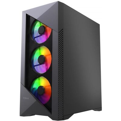 Gembird Boîtier PC Midi Tower Fornac 900 ARGB (ATX), Boîtier PC, Noir, Transparent - Publicité Gembird Boîtier PC Midi Tower Fornac 900 ARGB (ATX), Boîtier PC, Noir, Transparent - Publicité