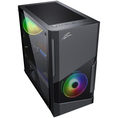 Evolveo M5, case mATX, 2x USB2.0 / 1x USB3.0 / 3x120mm LED / černý s průhlednou bočnicí (Mini-ATX), Boîtier PC, Transparent, Noir - Publicité Evolveo M5, case mATX, 2x USB2.0 / 1x USB3.0 / 3x120mm LED / černý s průhlednou bočnicí (Mini-ATX), Boîtier PC, Transparent, Noir - Publicité