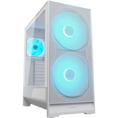 Cougar Gehäuse Midi-Tower Airface 180, ARGB, Weiss (ATX, mATX, Mini-ITX), Boîtier PC, Blanc - Publicité Cougar Gehäuse Midi-Tower Airface 180, ARGB, Weiss (ATX, mATX, Mini-ITX), Boîtier PC, Blanc - Publicité
