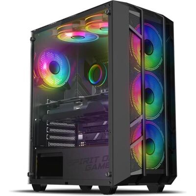 Spirit Of Gamer REBEL NX Black – Boîtier ATX – Avec fenêtre – 4 ventilateurs de 12 cm – Ports USB 3.0 et 2.0 (ATX), Boîtier PC, Noir - Publicité Spirit Of Gamer REBEL NX Black – Boîtier ATX – Avec fenêtre – 4 ventilateurs de 12 cm – Ports USB 3.0 et 2.0 (ATX), Boîtier PC, Noir - Publicité