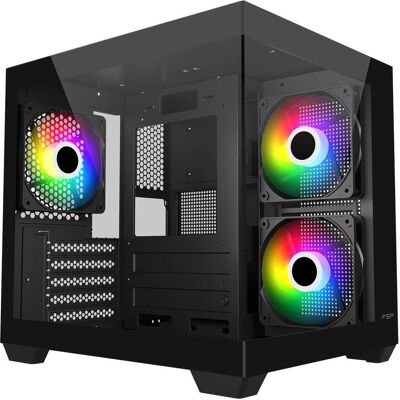 Fortron S140 (mATX, Mini-ITX), Boîtier PC, Noir - Publicité Fortron S140 (mATX, Mini-ITX), Boîtier PC, Noir - Publicité