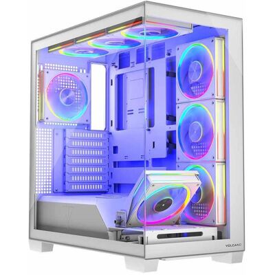 Modecom Computergehäuse VOLCANO STELLAR ARGB MIDI 8F (ATX, mATX, Mini-ITX), Boîtier PC, Blanc - Publicité Modecom Computergehäuse VOLCANO STELLAR ARGB MIDI 8F (ATX, mATX, Mini-ITX), Boîtier PC, Blanc - Publicité