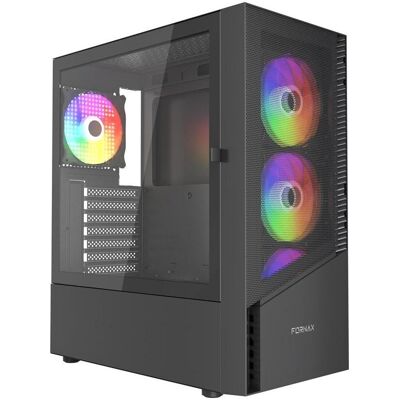 Gembird Boîtier PC tour midi Fornax 4300 ATX noir (ATX), Boîtier PC, Noir - Publicité Gembird Boîtier PC tour midi Fornax 4300 ATX noir (ATX), Boîtier PC, Noir - Publicité
