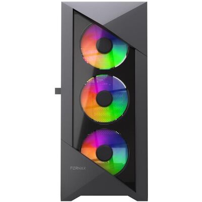 Gembird Boîtier PC Midi Tower Fornac 900 ARGB (ATX), Boîtier PC, Noir, Transparent - Publicité Gembird Boîtier PC Midi Tower Fornac 900 ARGB (ATX), Boîtier PC, Noir, Transparent - Publicité