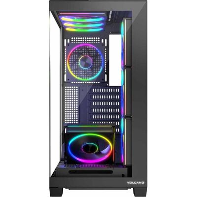 Modecom Computergehäuse VOLCANO STELLAR ARGB MIDI 8F (ATX, mATX, Mini-ITX), Boîtier PC, Noir - Publicité Modecom Computergehäuse VOLCANO STELLAR ARGB MIDI 8F (ATX, mATX, Mini-ITX), Boîtier PC, Noir - Publicité