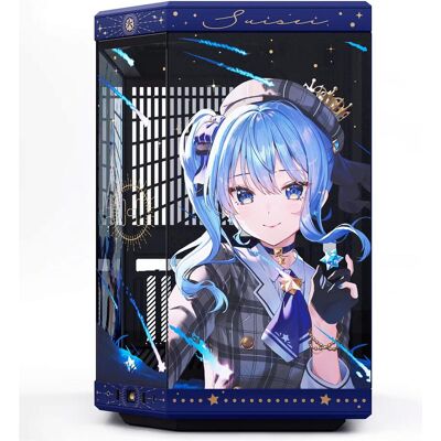 Hyte Y70 Hoshimachi Suisei (ATX, E-ATX, mATX, Mini-ITX), Boîtier PC, Noir, Bleu - Publicité Hyte Y70 Hoshimachi Suisei (ATX, E-ATX, mATX, Mini-ITX), Boîtier PC, Noir, Bleu - Publicité