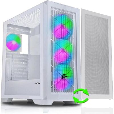 Evolveo Ptero Q2W+, 2x??eln ? panel : sklo/m??????ka (ATX), Boîtier PC, Blanc - Publicité Evolveo Ptero Q2W+, 2x??eln ? panel : sklo/m??????ka (ATX), Boîtier PC, Blanc - Publicité