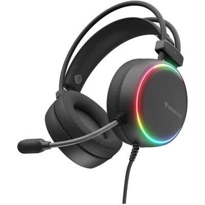 Genesis Casque gaming NEON 614 avec fil, noir, RGB (Filaire), Casque gaming, Noir - Publicité Genesis Casque gaming NEON 614 avec fil, noir, RGB (Filaire), Casque gaming, Noir - Publicité