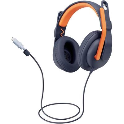 Logitech Zone Learn - CLASSIC BLUE - WW-9006 (Filaire, USB-C), Casque micro de bureau, Noir, Orange - Publicité Logitech Zone Learn - CLASSIC BLUE - WW-9006 (Filaire, USB-C), Casque micro de bureau, Noir, Orange - Publicité