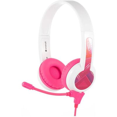 BuddyPhones - StudyBuddy - rose - blanc - Headphones - Publicité BuddyPhones - StudyBuddy - rose - blanc - Headphones - Publicité