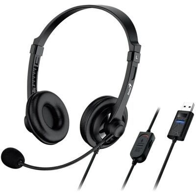 Genius Headset HS-230U schwarz / Kopfhörer / Mikrofon / USB-C / 2,4 m (Filaire, USB-C), Casque micro de bureau, Noir - Publicité Genius Headset HS-230U schwarz / Kopfhörer / Mikrofon / USB-C / 2,4 m (Filaire, USB-C), Casque micro de bureau, Noir - Publicité