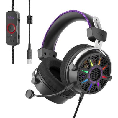 Fifine H19 Gaming Headset (Filaire), Casque gaming, Noir - Publicité Fifine H19 Gaming Headset (Filaire), Casque gaming, Noir - Publicité