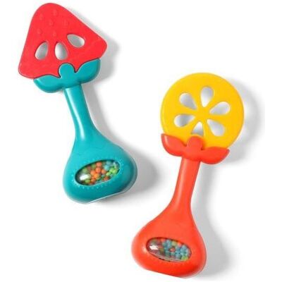 Babyono, Anneau de dentition, anneau de dentition avec hochet assortis - Publicité Babyono, Anneau de dentition, anneau de dentition avec hochet assortis - Publicité