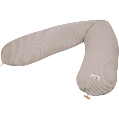 Julius Zöllner, Coussin d'allaitement, Coussin d'allaitement avec bouton, piqué gaufré Nougat (190 x 30 cm) - Publicité Julius Zöllner, Coussin d'allaitement, Coussin d'allaitement avec bouton, piqué gaufré Nougat (190 x 30 cm) - Publicité