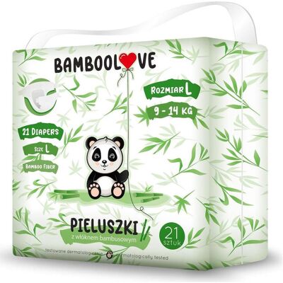 Bamboolove serviettes hygiéniques jetables en fibre de bambou L (9-14 kg) 21pcs. (Pack, 21 pcs) - Publicité Bamboolove serviettes hygiéniques jetables en fibre de bambou L (9-14 kg) 21pcs. (Pack, 21 pcs) - Publicité