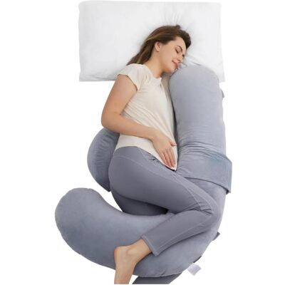 Momcozy, Coussin d'allaitement, Coussin de grossesse en forme de F (148 x 78 cm) - Publicité Momcozy, Coussin d'allaitement, Coussin de grossesse en forme de F (148 x 78 cm) - Publicité