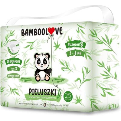 Bamboolove serviettes hygiéniques jetables en fibre de bambou S (3-8kg) 25pcs. (Taille S, Pack, 25 pcs) - Publicité Bamboolove serviettes hygiéniques jetables en fibre de bambou S (3-8kg) 25pcs. (Taille S, Pack, 25 pcs) - Publicité