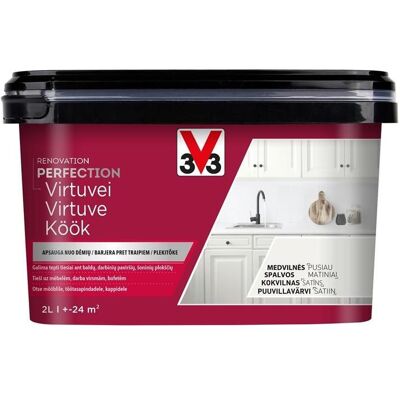 V33, Peinture loisirs créatifs, Paint Kitchen Perf Cotton Color 2l (2000 ml) - Publicité V33, Peinture loisirs créatifs, Paint Kitchen Perf Cotton Color 2l (2000 ml) - Publicité