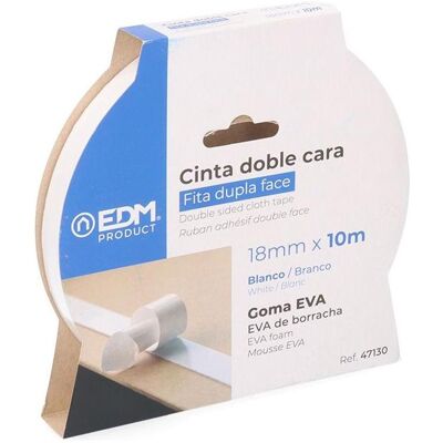 EDM, Ruban adhésif, Ruban adhésif double face blanc 18 mm x 10 m (18 mm) - Publicité EDM, Ruban adhésif, Ruban adhésif double face blanc 18 mm x 10 m (18 mm) - Publicité