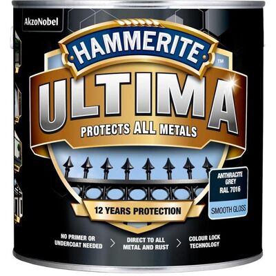 Hammerite, Peinture : accessoires, Peinture Ultima Smooth Anthracit 2.2l - Publicité Hammerite, Peinture : accessoires, Peinture Ultima Smooth Anthracit 2.2l - Publicité